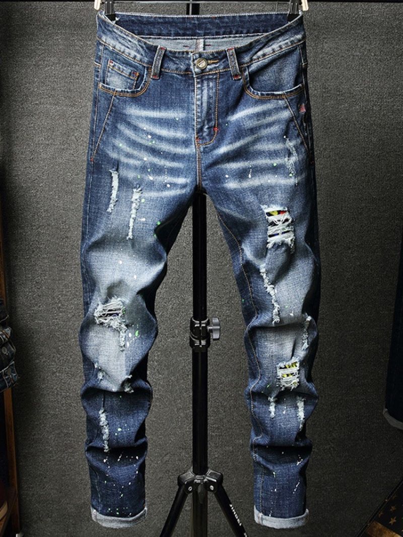 Hip Hop Jeans Med Lige Huler