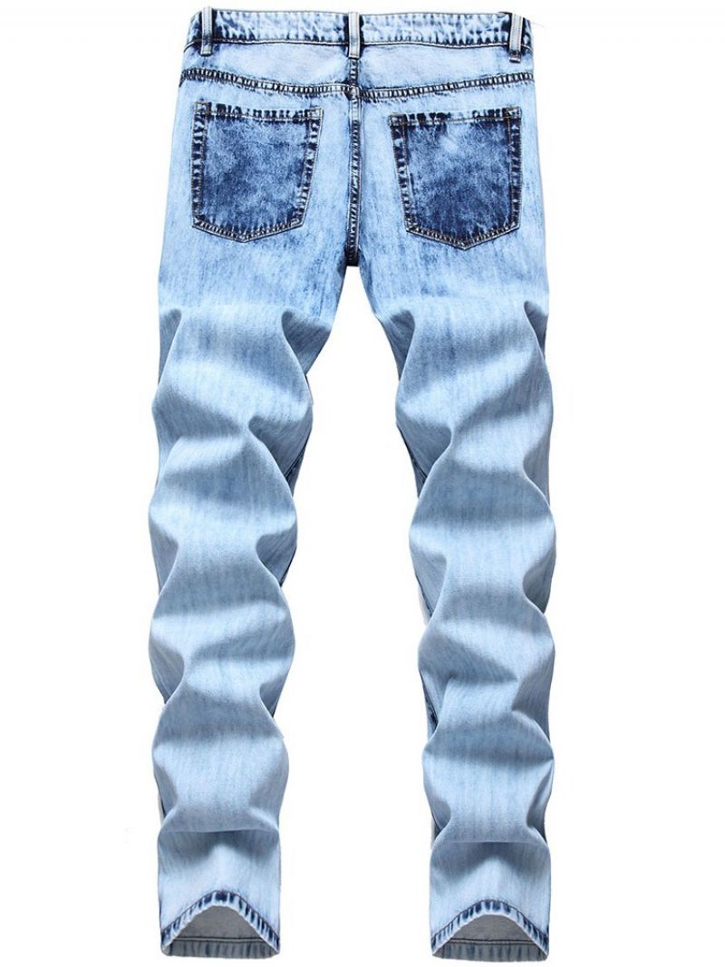 Hul Almindelig Lige Lynlås Casual Mænds Jeans