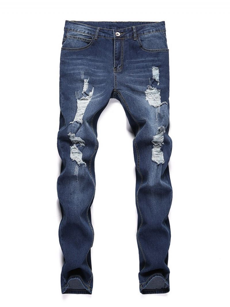 Huller Almindelige Blyantbukser Casual Jeans Med Mellemtalje