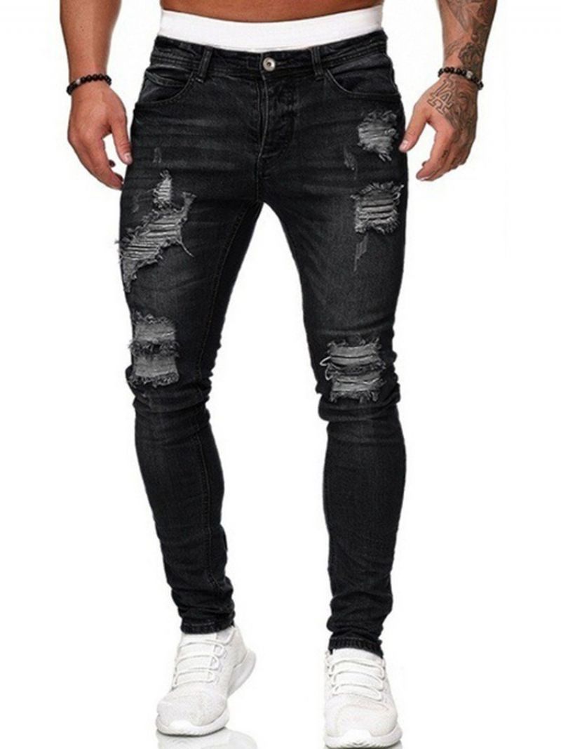 Huller Almindelige Blyantbukser Casual Jeans Med Mellemtalje