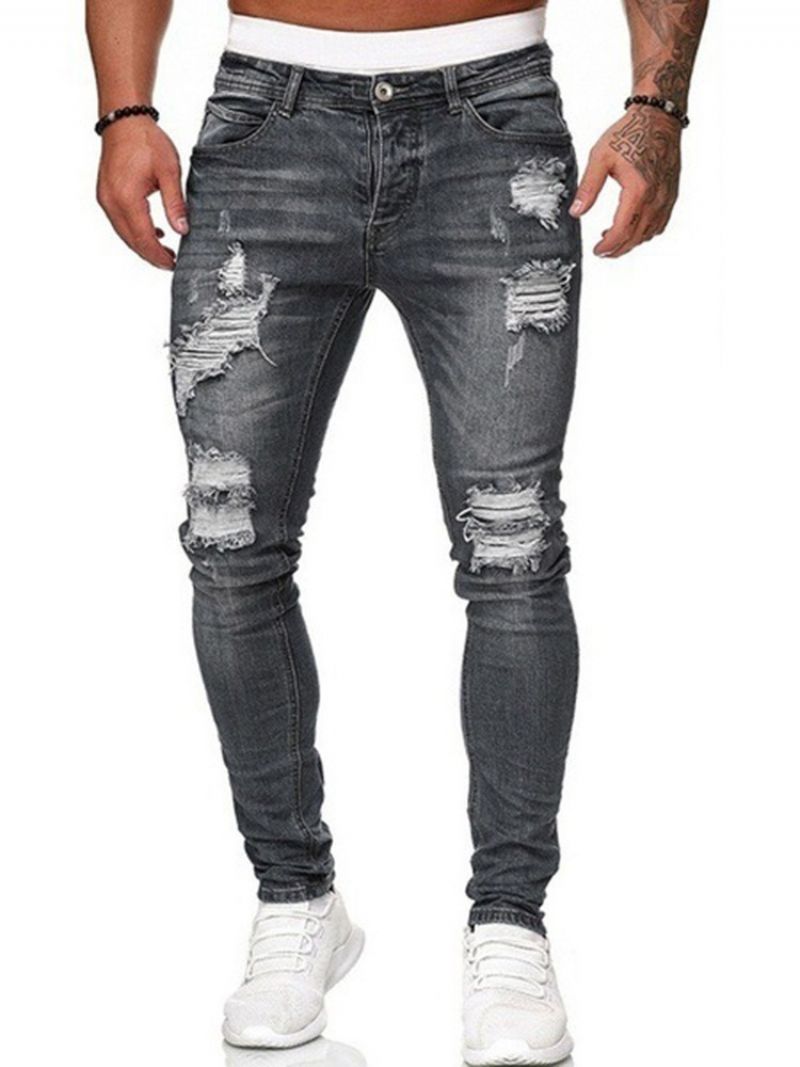 Huller Almindelige Blyantbukser Casual Jeans Med Mellemtalje