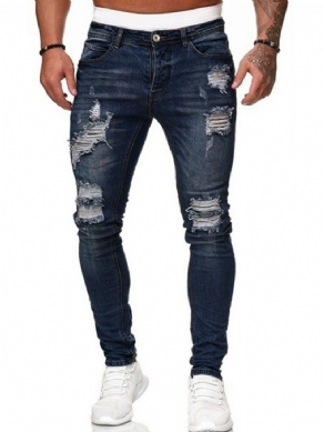 Huller Almindelige Blyantbukser Casual Jeans Med Mellemtalje