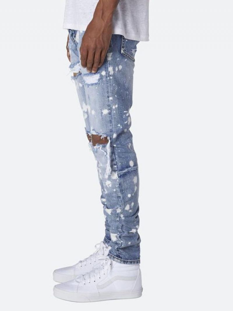 Lynlås Casual Mid Waist Mænds Jeans