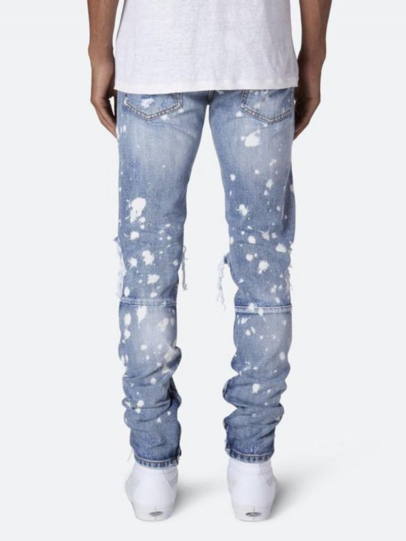 Lynlås Casual Mid Waist Mænds Jeans