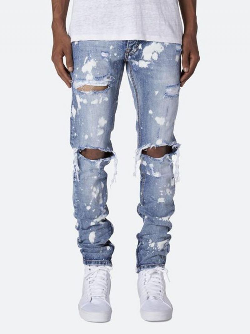 Lynlås Casual Mid Waist Mænds Jeans