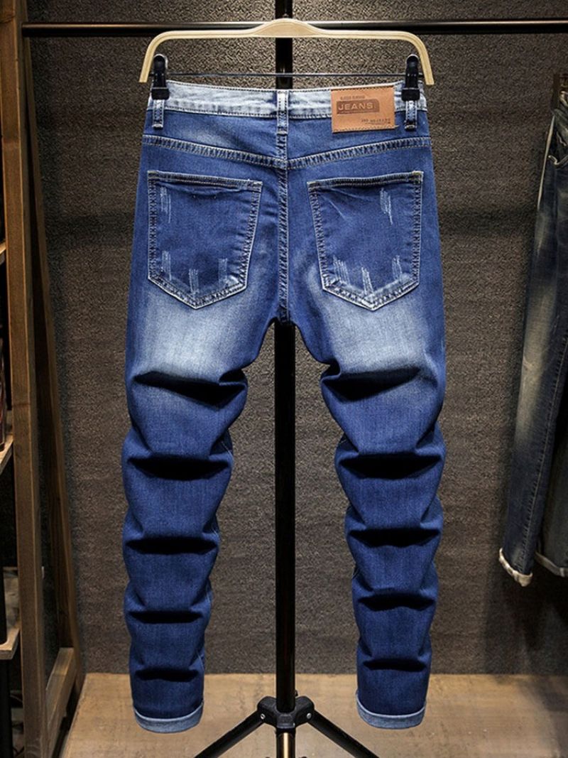 Mellemtalje Jeans Med Hul Lynlås