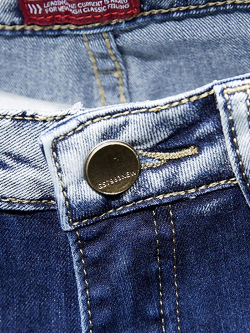 Mellemtalje Jeans Med Hul Lynlås