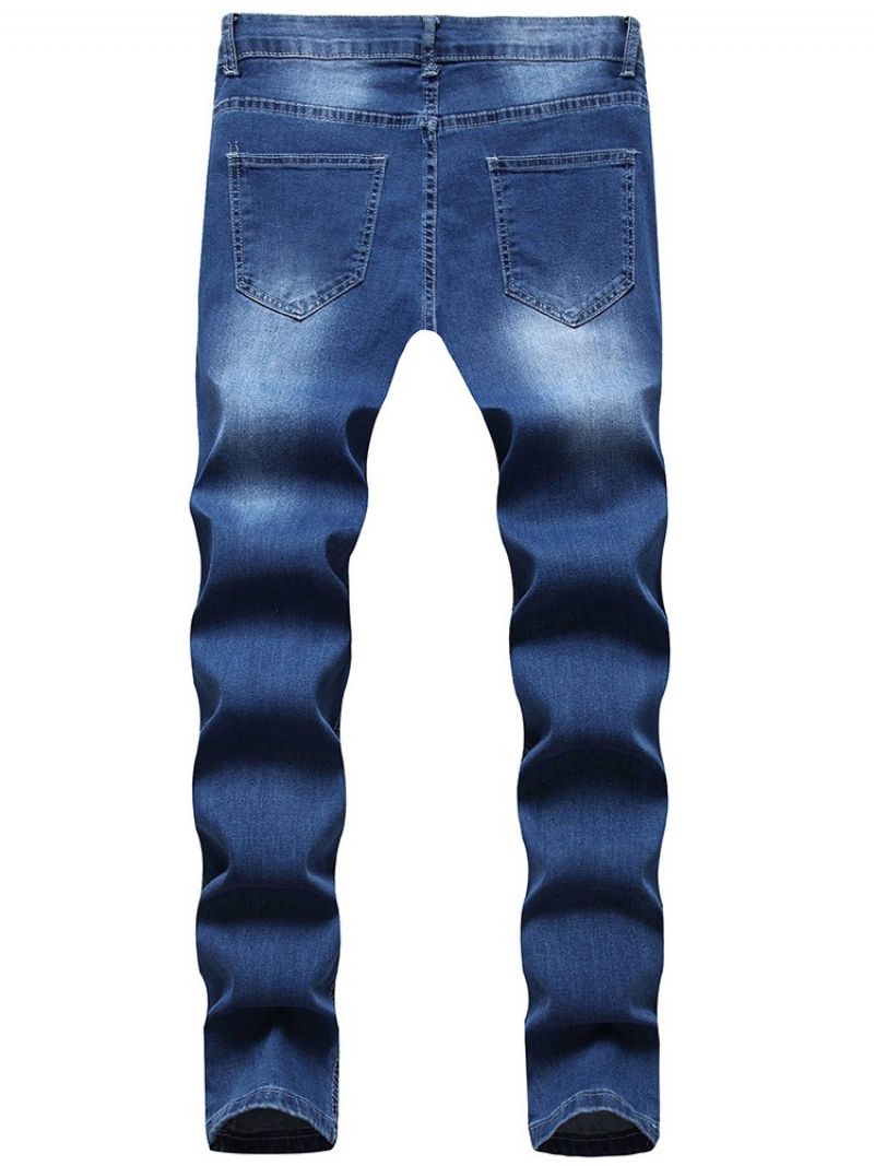 Pencil Bukser Hul Mid Waist Casual European Jeans