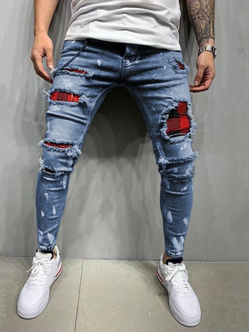 Pencil Bukser Hul Mid Waist Casual European Jeans