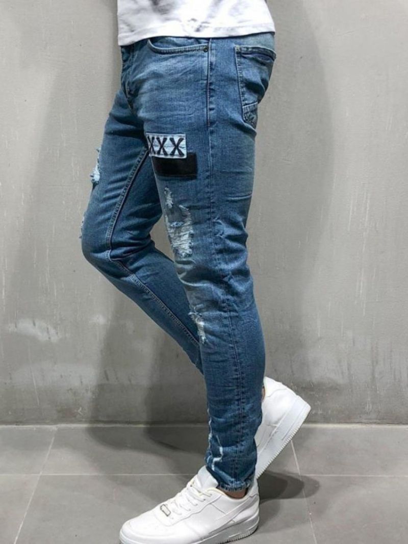 Pencil Pants Hul Lynlås Europæiske Jeans