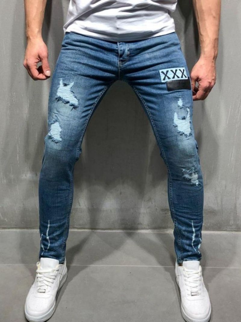 Pencil Pants Hul Lynlås Europæiske Jeans