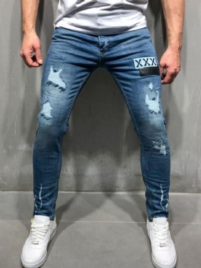 Pencil Pants Hul Lynlås Europæiske Jeans