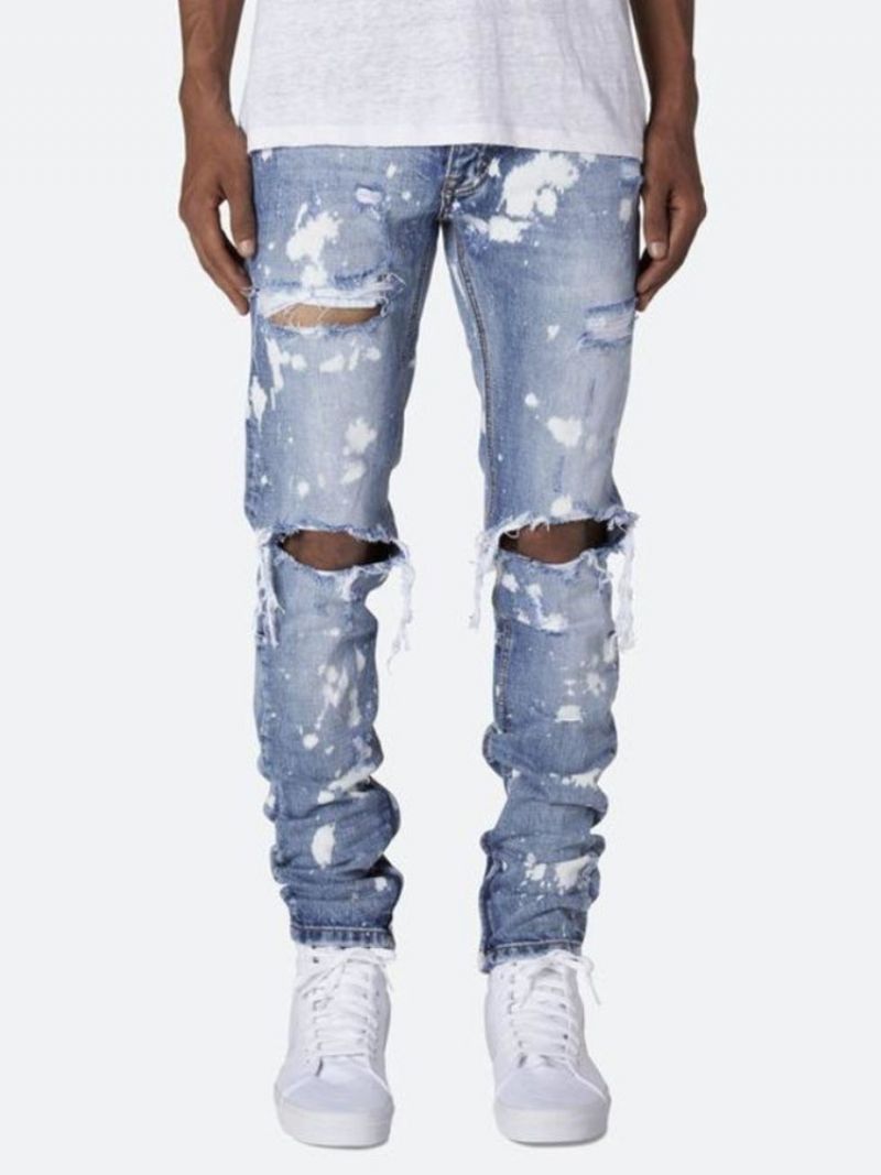 Pencil Pants Hul Mid Waist Mænds Jeans