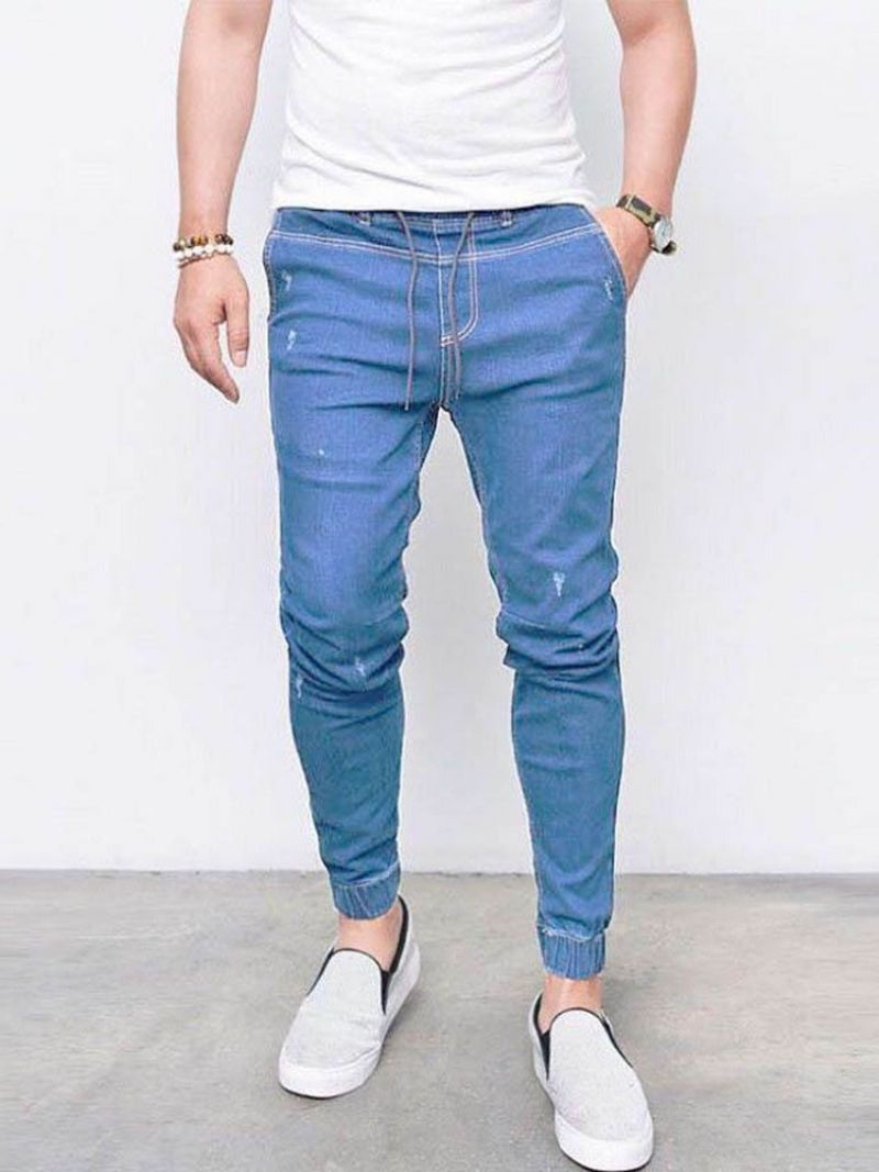 Pencil Pants Plain Pocket Mænds Casual Jeans