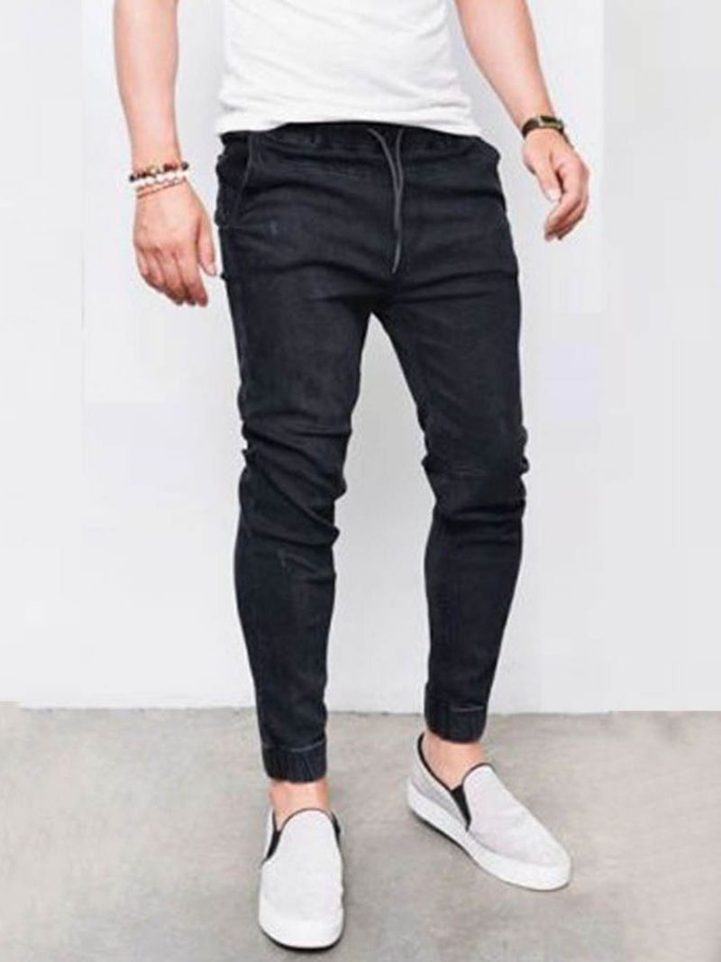 Pencil Pants Plain Pocket Mænds Casual Jeans