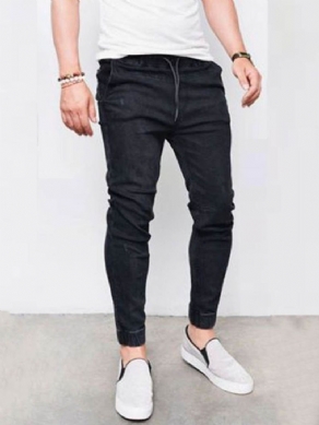 Pencil Pants Plain Pocket Mænds Casual Jeans