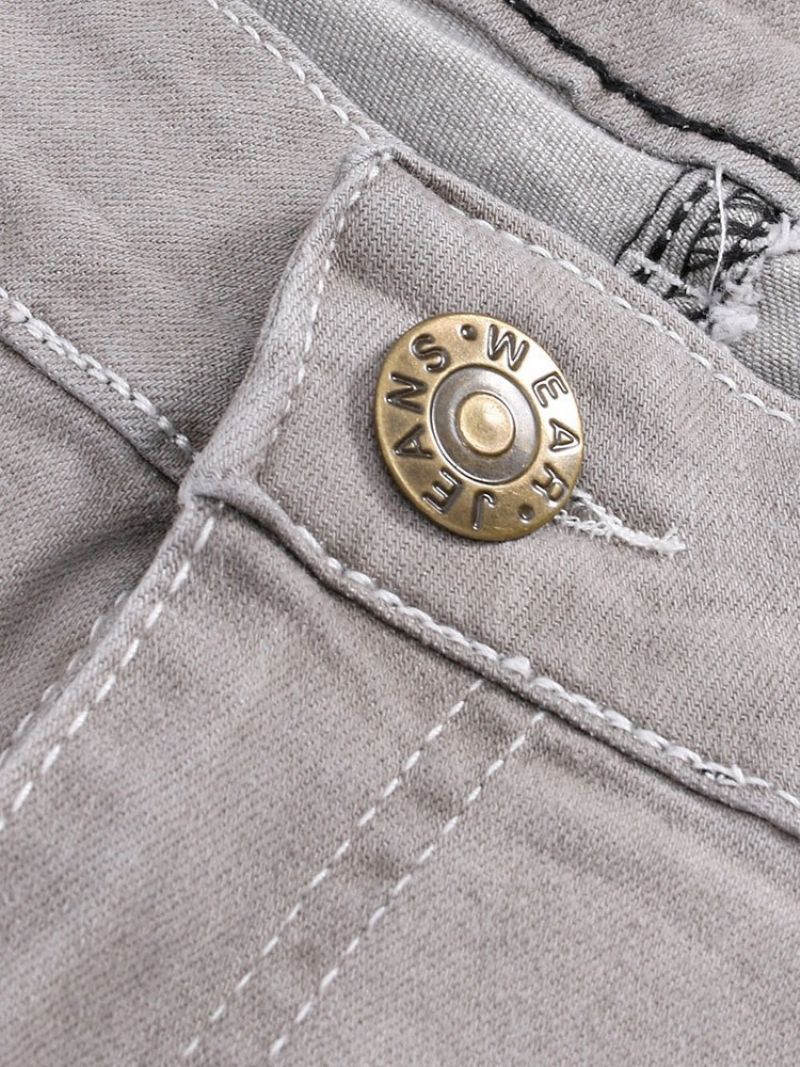 Pencil Pants Pocket Almindelige Mænds Casual Lynlås Jeans