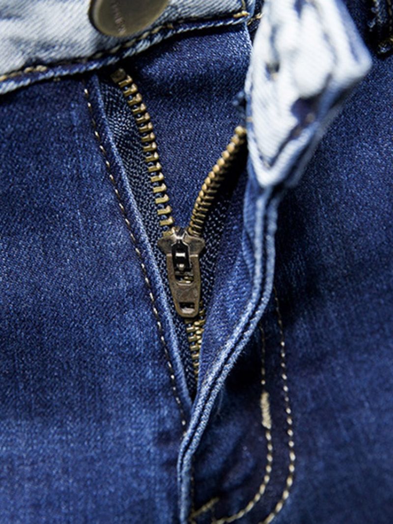 Pocket Jeans Med Mellemtalje Lynlås