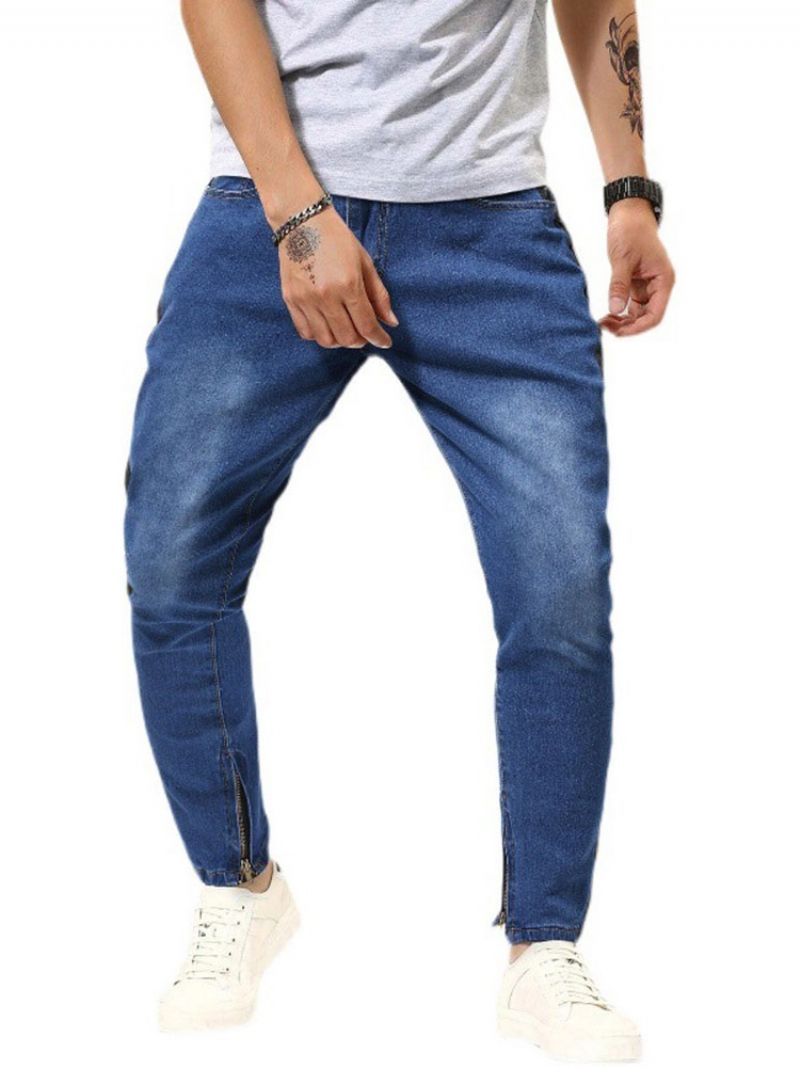 Pocket Pencil Bukser Lynlås Micro-Elastic Mænds Casual Jeans