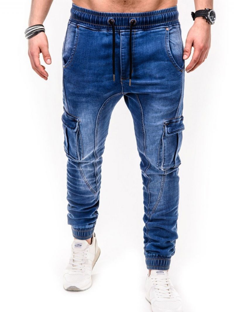 Pocket Pencil Pants Casual Jeans Med Mellemtalje