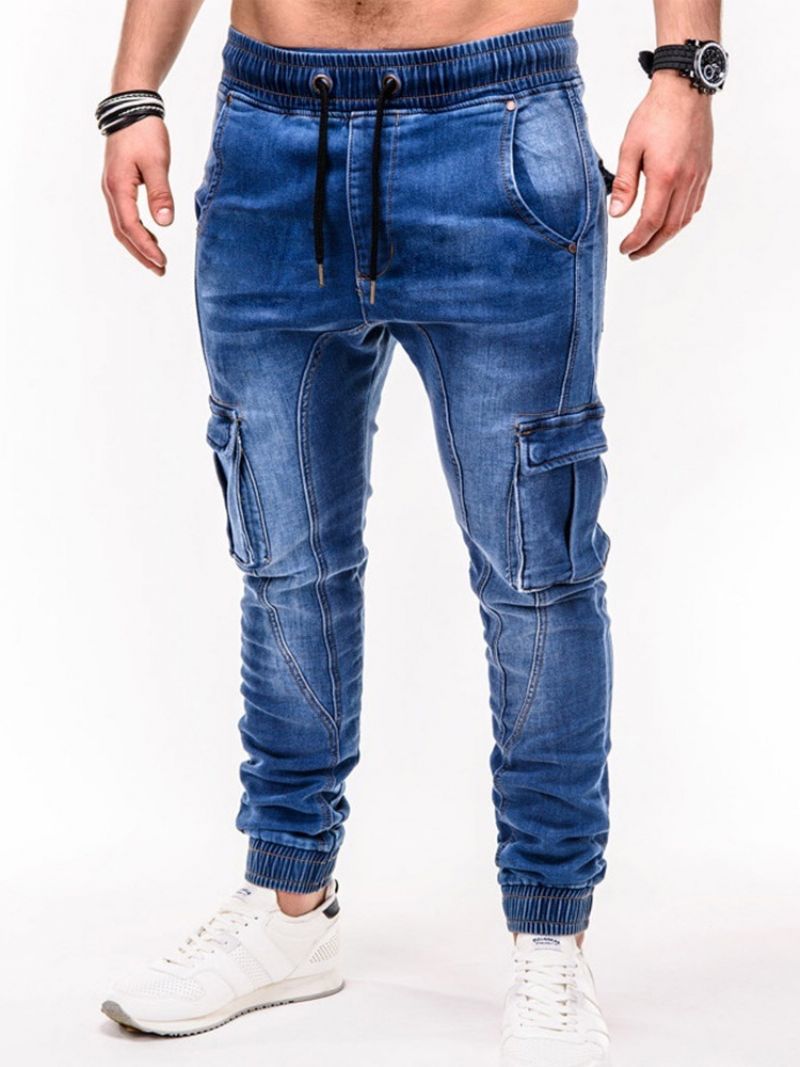 Pocket Pencil Pants Casual Jeans Med Mellemtalje