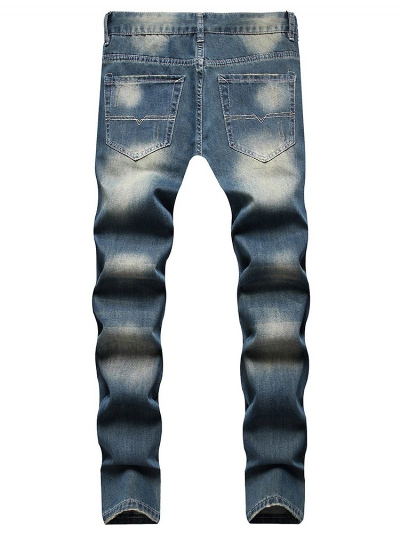 Print Lige Hip Hop Lynlås Jeans