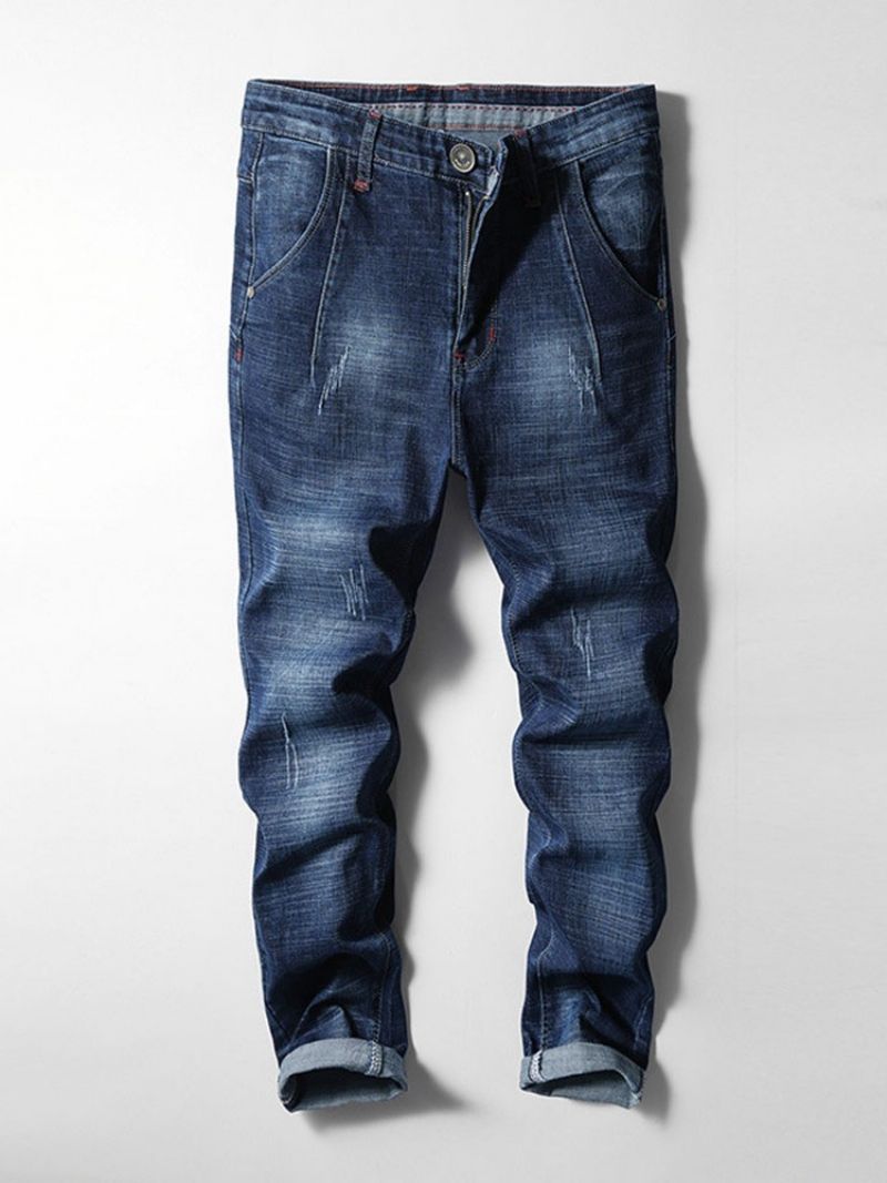 Slidte Pencil Pants Midtalje Lynlås Casual Jeans