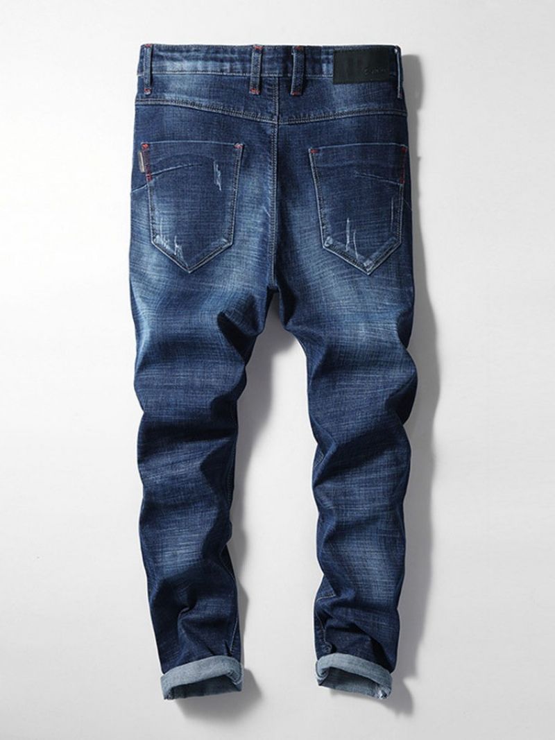 Slidte Pencil Pants Midtalje Lynlås Casual Jeans