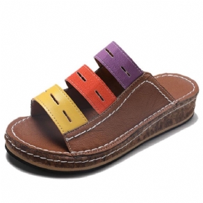 Hule Flip Flop Slip-On Color Block Hjemmesko