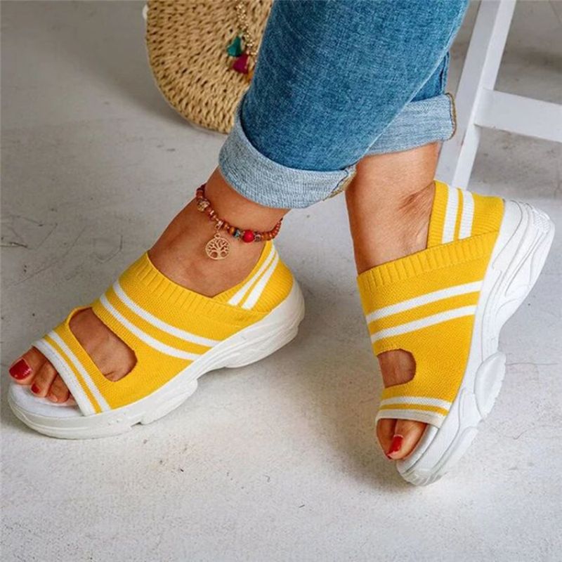 Slip-On Peep Toe Casual Sandaler