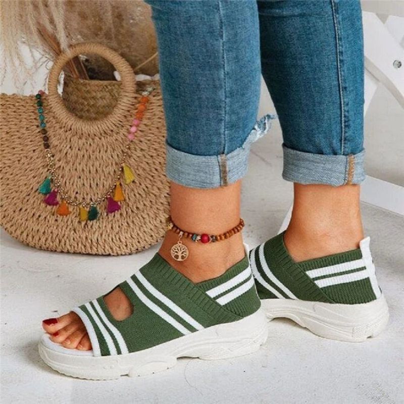 Slip-On Peep Toe Casual Sandaler