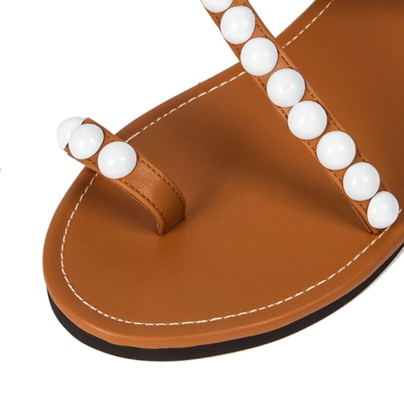 Udsøgte Pearls Beading Flade Sandaler