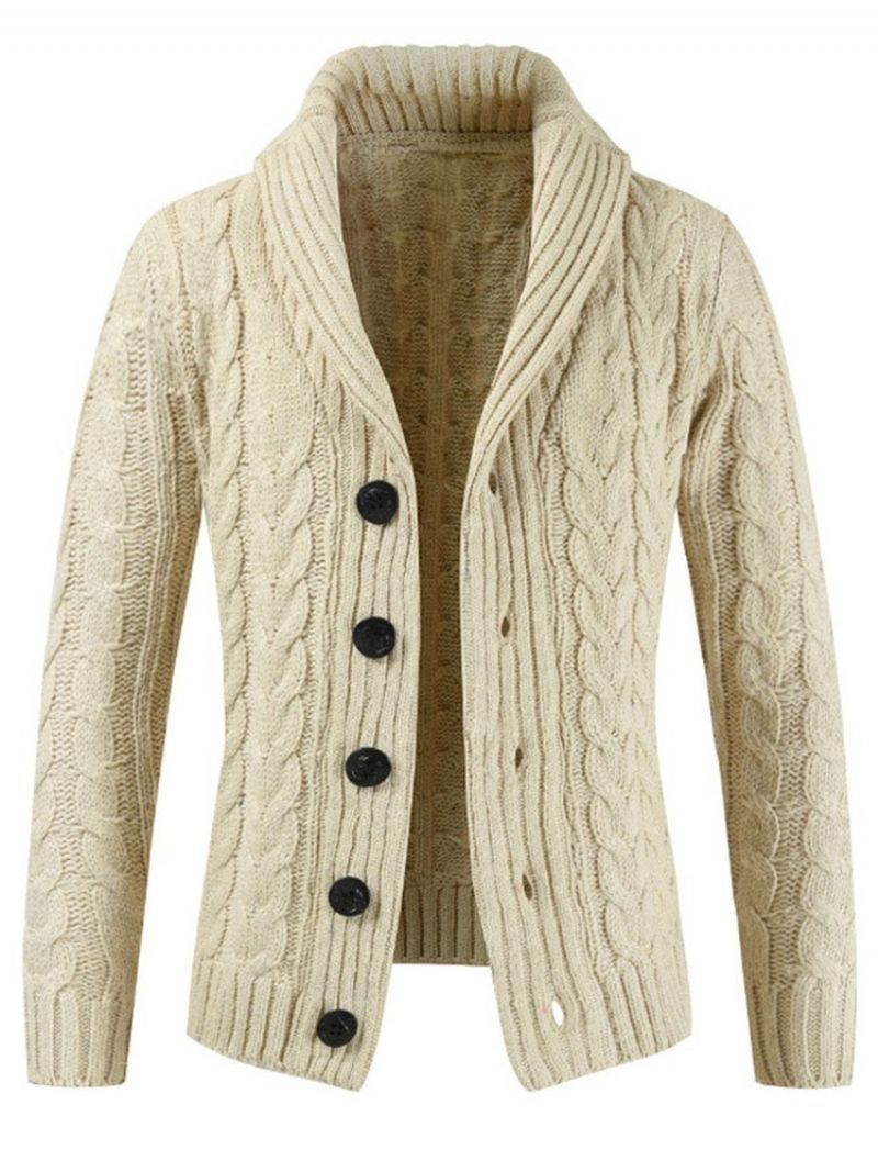 Ensfarvet Revers Standard Spring Single-Breasted Herresweater