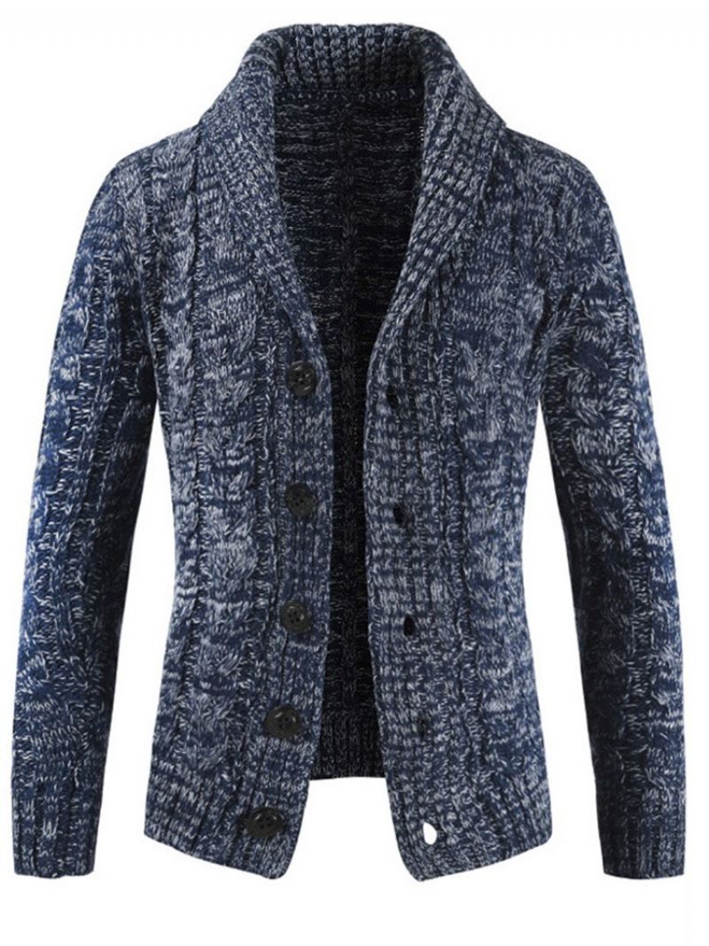 Ensfarvet Revers Standard Spring Single-Breasted Herresweater