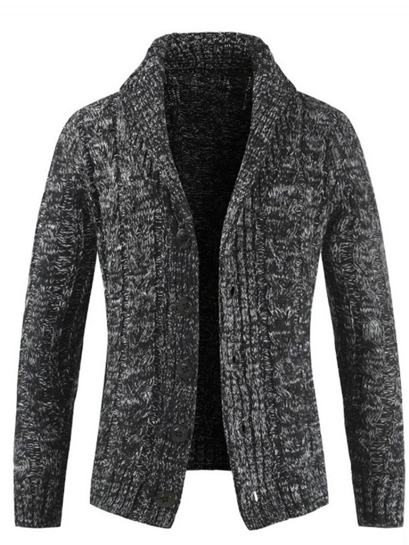 Ensfarvet Revers Standard Spring Single-Breasted Herresweater