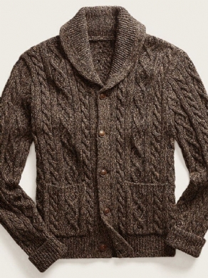 Lapel Pocket Standard Fall Casual Sweater