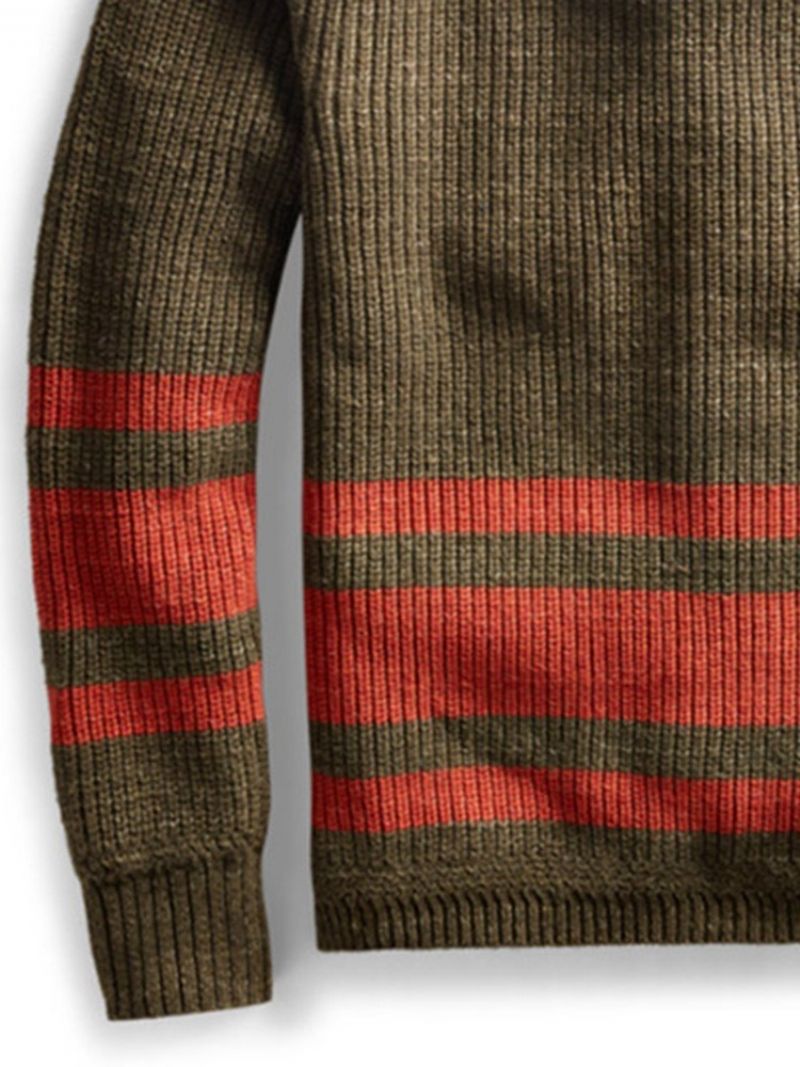 Lomme Standard Revers Enkeltradet Lige Mænds Sweater