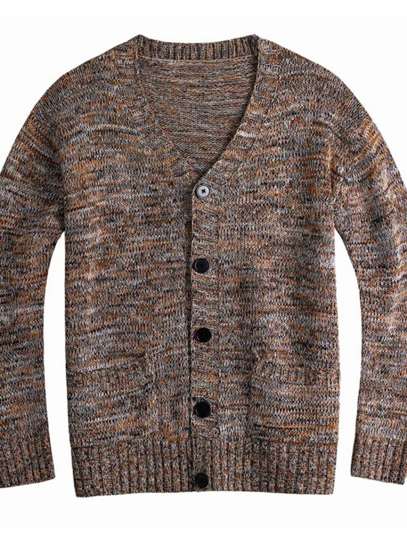 Lomme Standard V-Hals Lige Enkeltradet Sweater