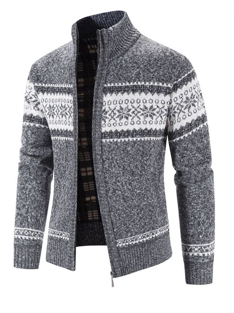 Lynlås Farve Blok Stand Krave Lynlås Herre Casual Sweater