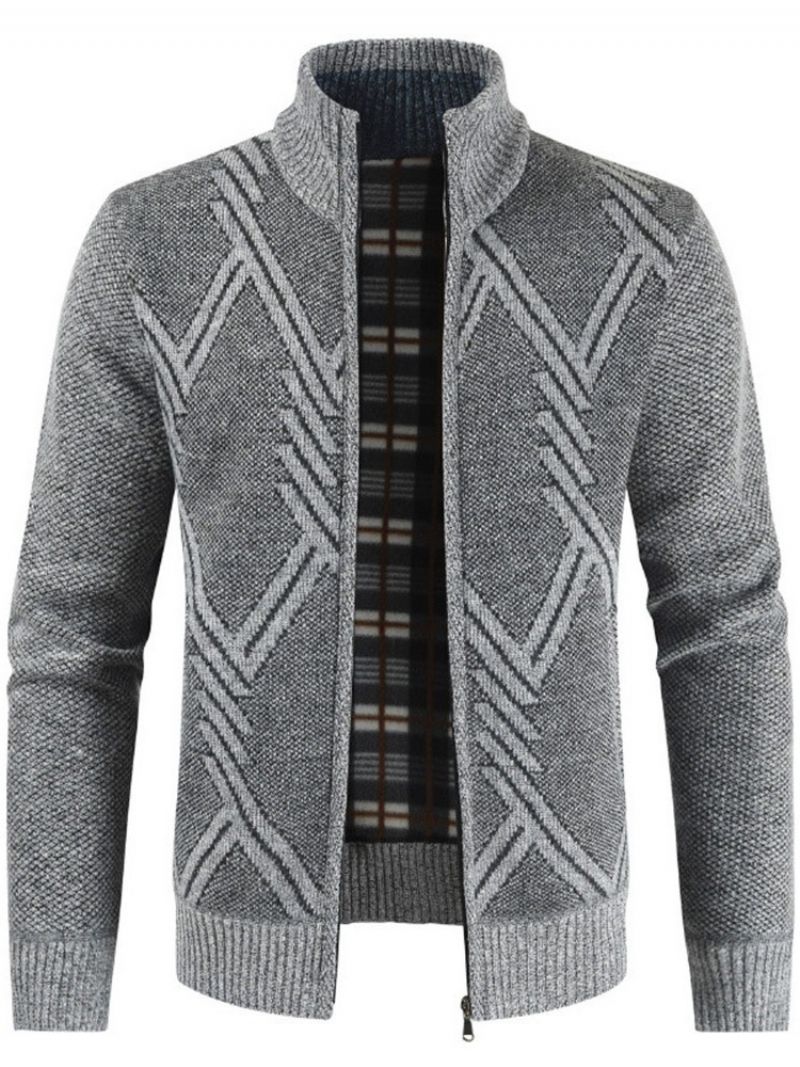 Mænds Frakkestativ Krave Patchwork Standard Slim Casual Sweater