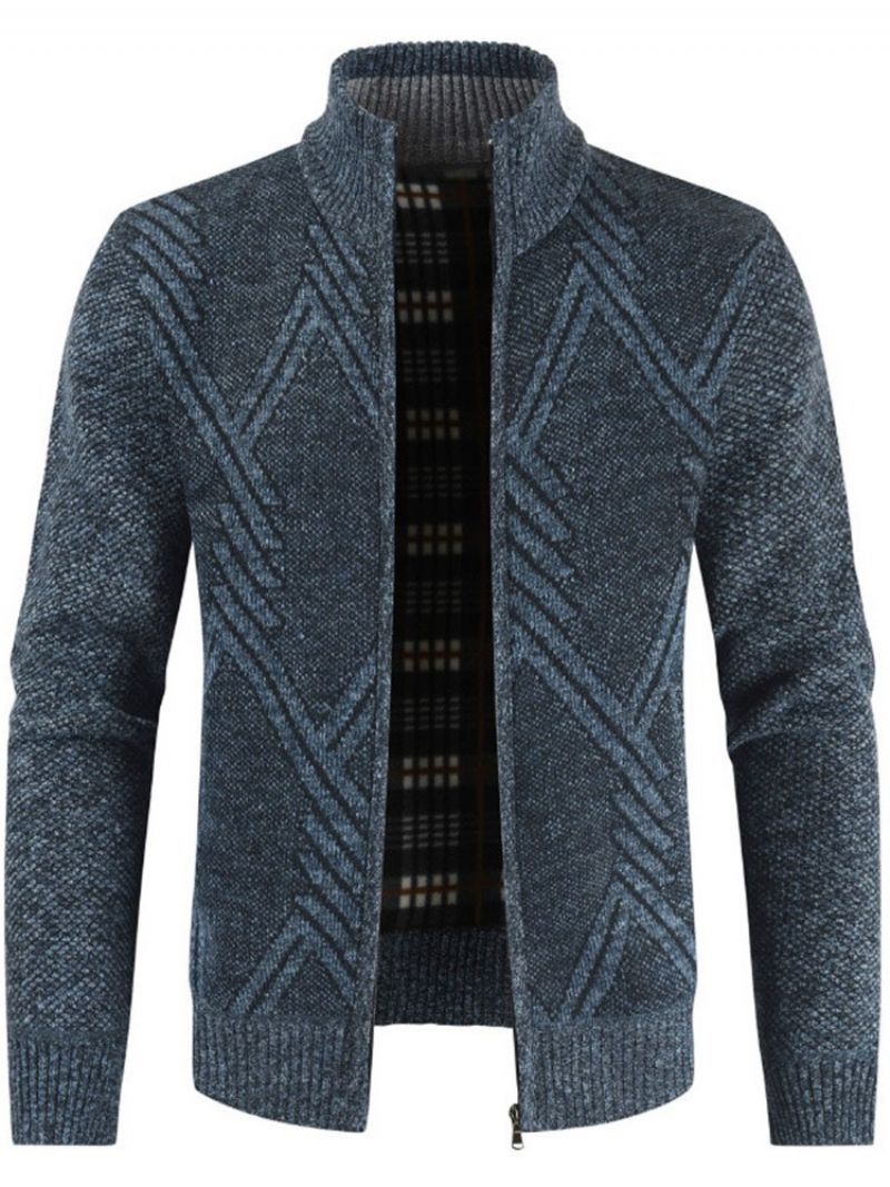 Mænds Frakkestativ Krave Patchwork Standard Slim Casual Sweater