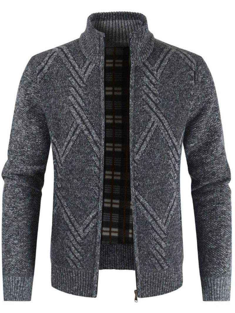 Mænds Frakkestativ Krave Patchwork Standard Slim Casual Sweater