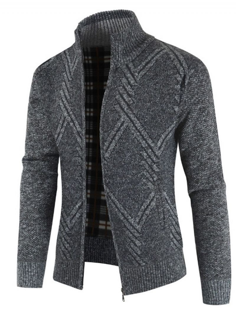 Mænds Frakkestativ Krave Patchwork Standard Slim Casual Sweater