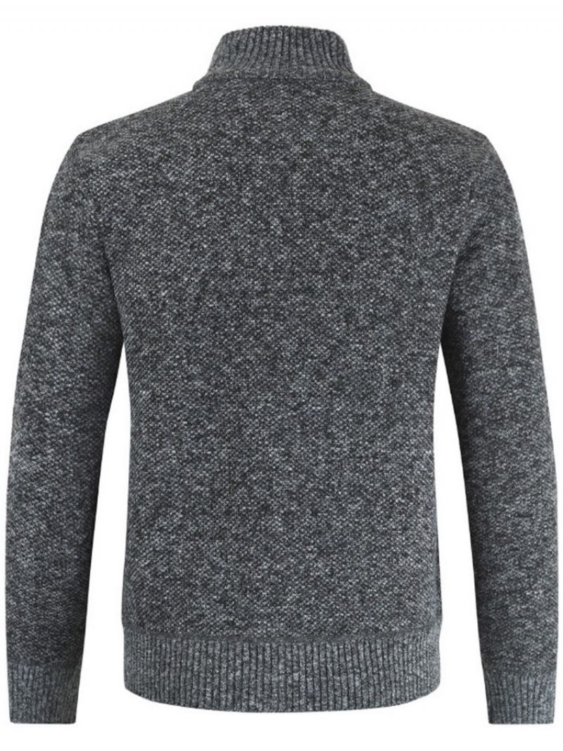 Mænds Frakkestativ Krave Patchwork Standard Slim Casual Sweater