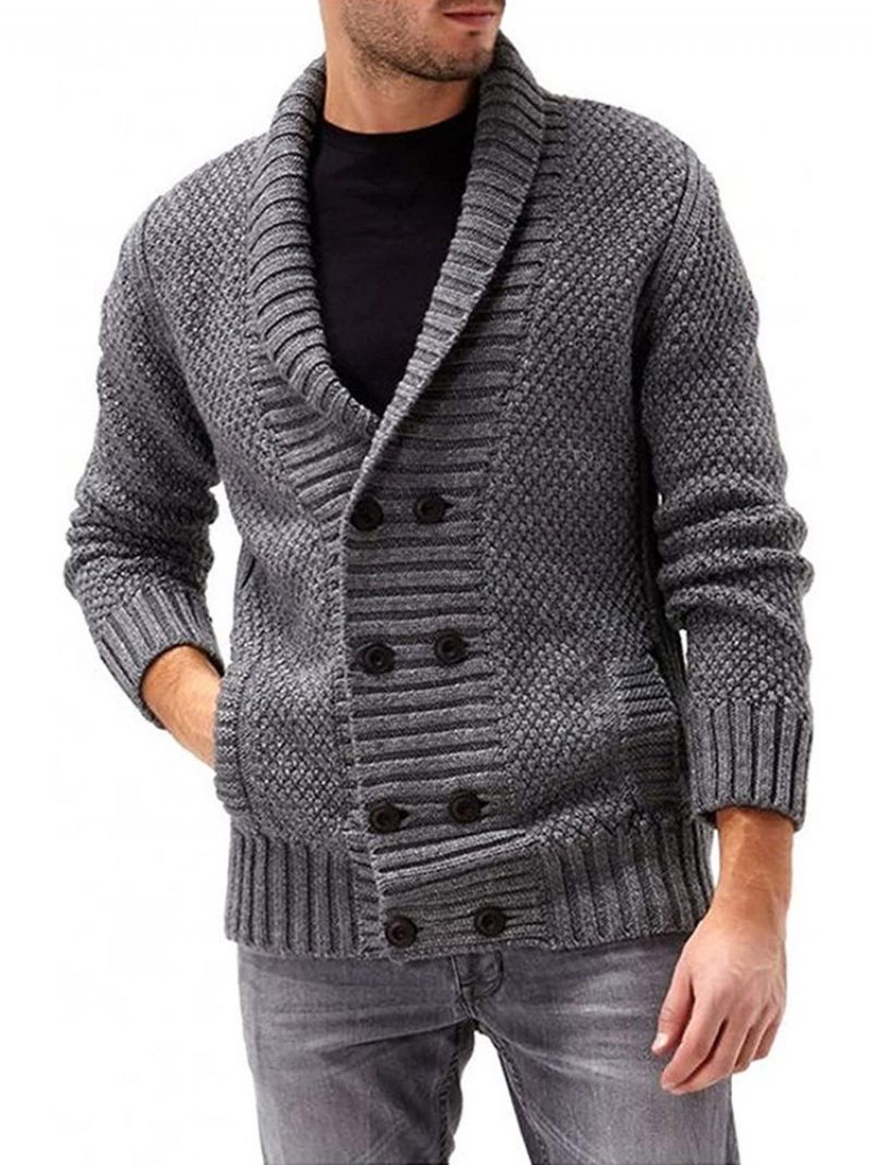 Pocket Standard Lapel Single-Breasted Slim Sweater