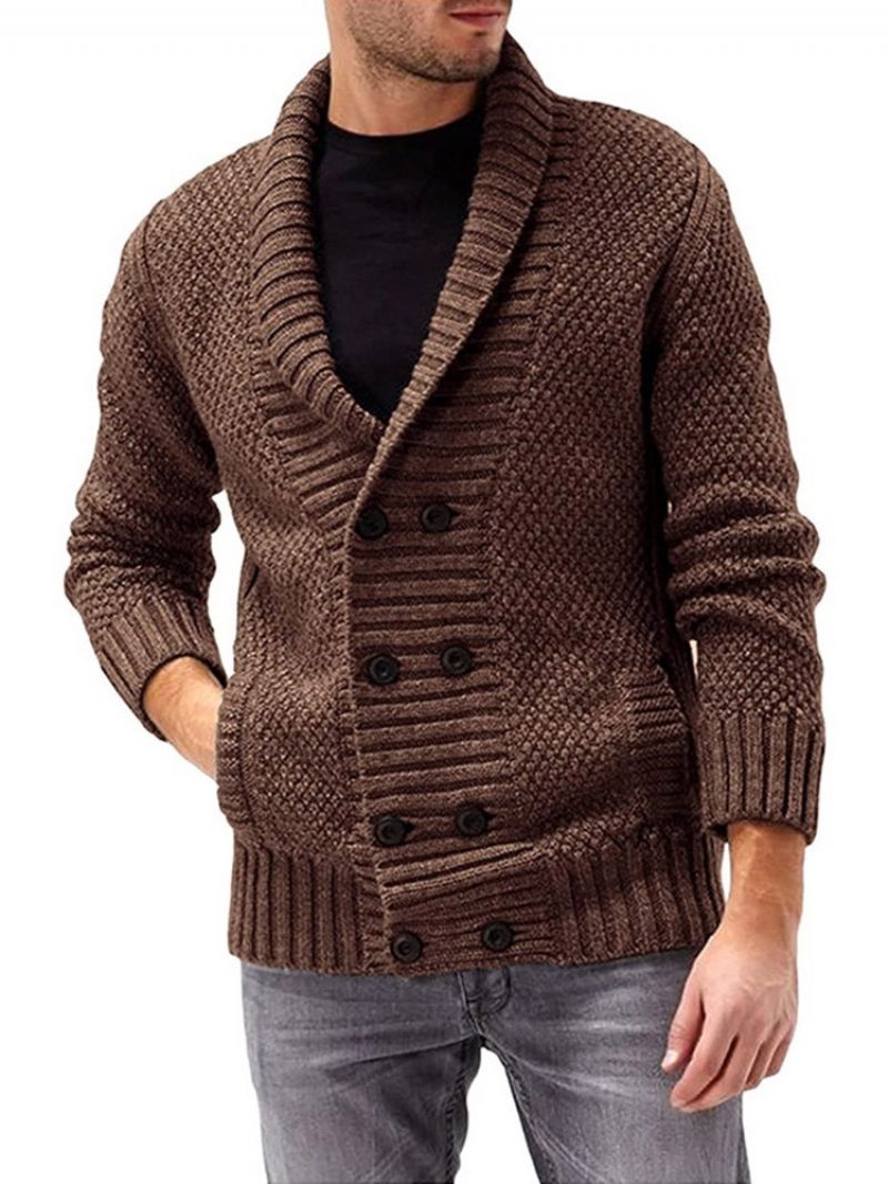 Pocket Standard Lapel Single-Breasted Slim Sweater