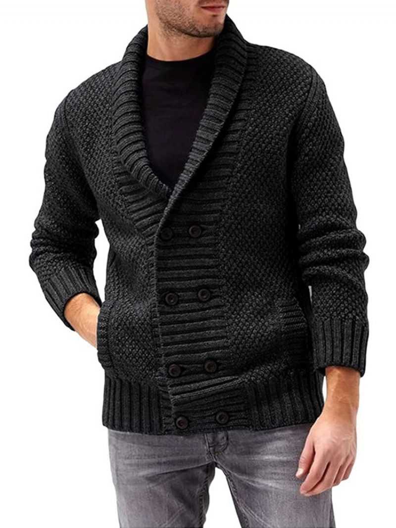 Pocket Standard Lapel Single-Breasted Slim Sweater