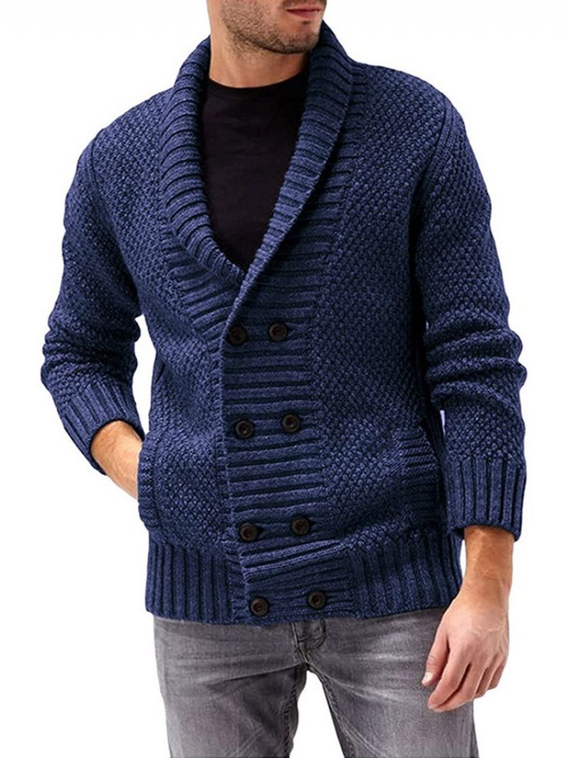 Pocket Standard Lapel Single-Breasted Slim Sweater