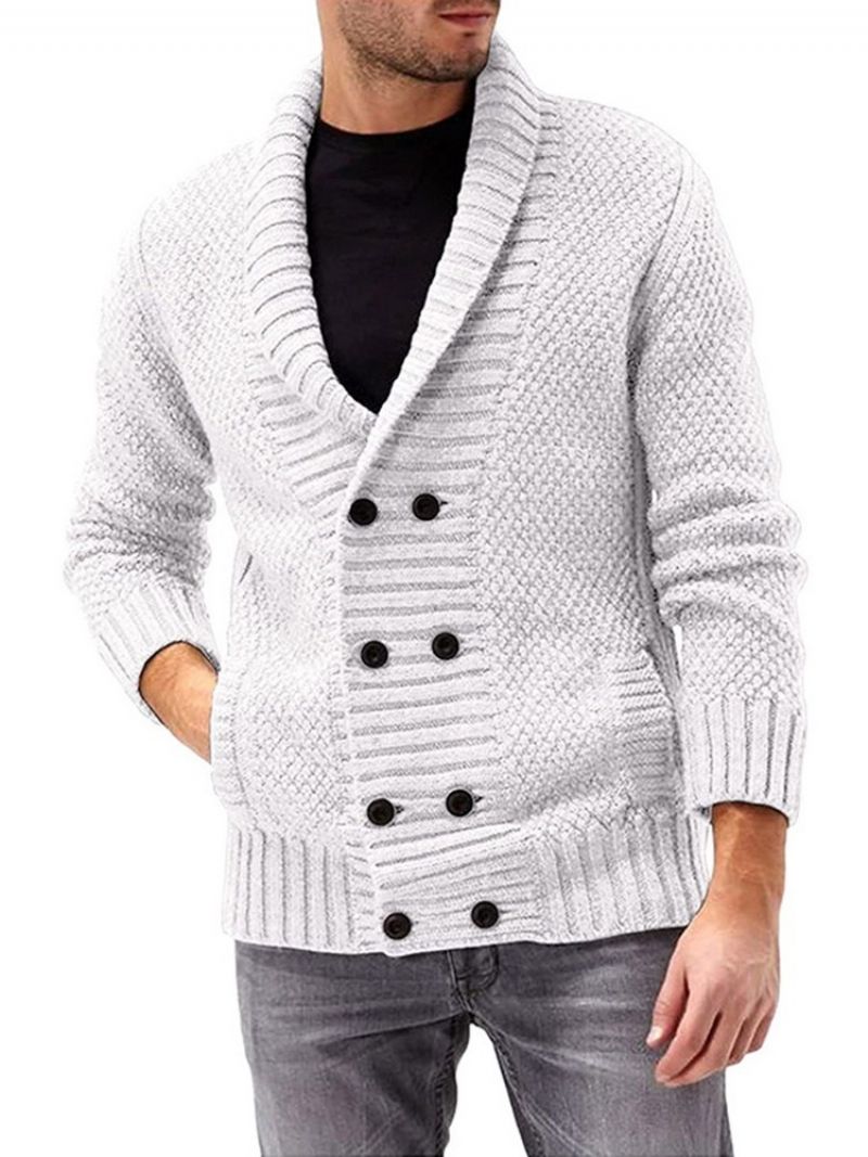 Pocket Standard Lapel Single-Breasted Slim Sweater