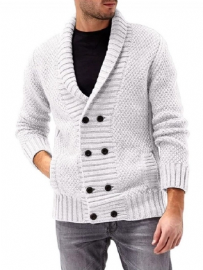 Pocket Standard Lapel Single-Breasted Slim Sweater